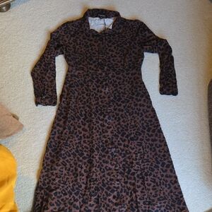 Chadwicks Brown and Black Leopard Print Maxi Dress